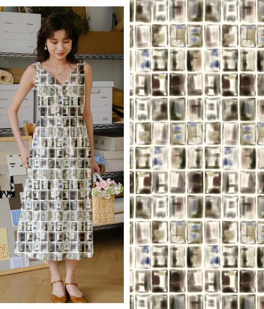 "Temática de dibujos en tonos neutros y estética de recolección"