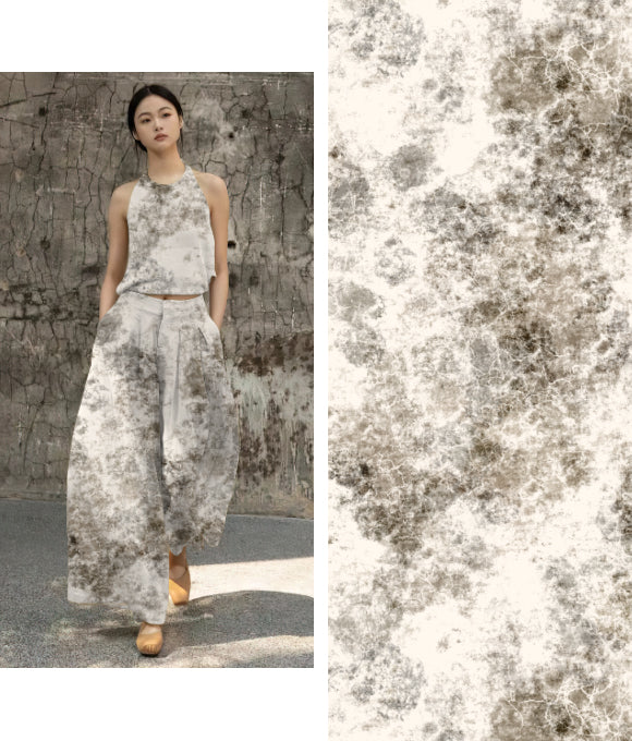 "Temática de dibujos en tonos neutros y serenos"