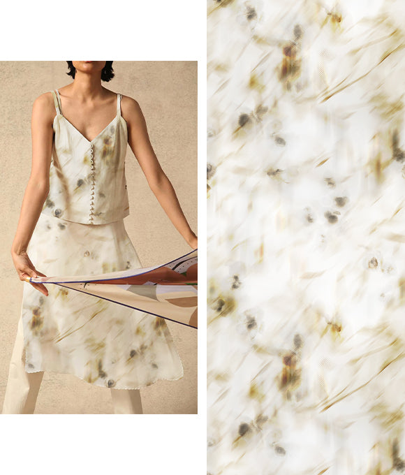 "Temática de dibujos en tonos neutros y serenos"