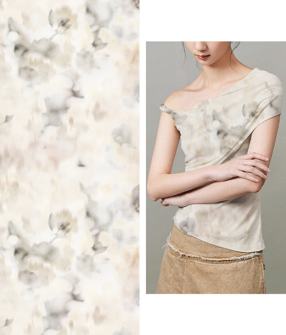 "Temática de dibujos en tonos neutros y serenos"