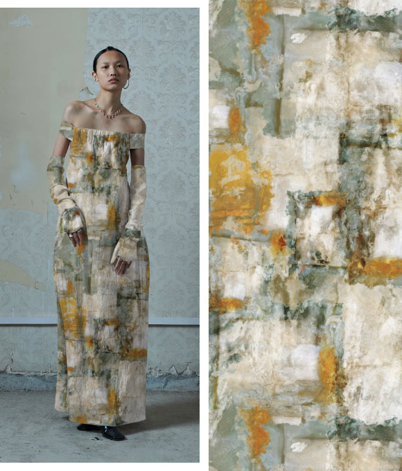 "Temática de dibujos en tonos neutros y serenos"