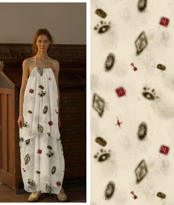 "Temática de dibujos en tonos neutros y serenos"