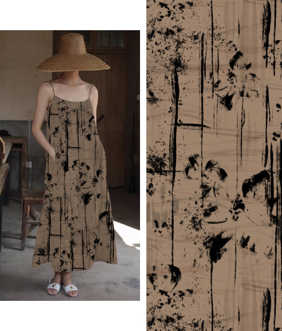 "Temática de dibujos en tonos neutros y serenos"